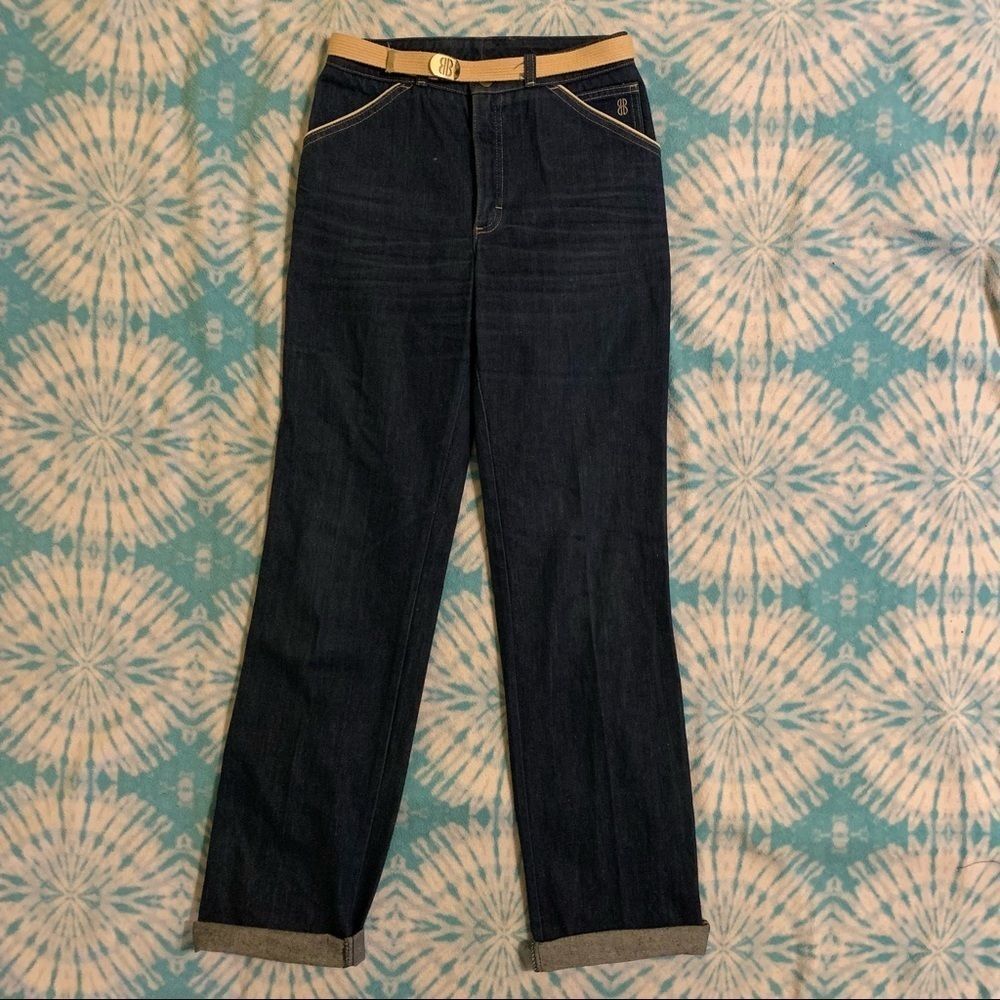 Bill blass vintage belted jeans 14